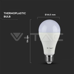 LED Крушка - 15W E27 A60 Термо Пластик 3000K 3Бр/Блистер                            
