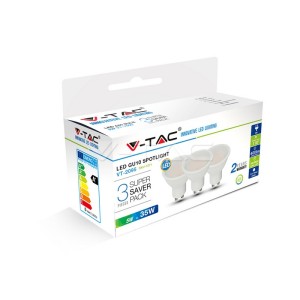 LED Крушка - 5W GU10 SMD Пластик  3000K 3бр/сет 