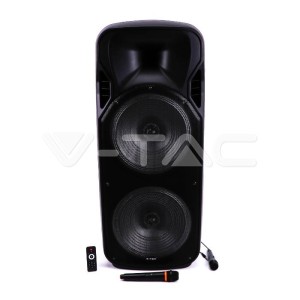 150W Колона С 1 Безжичен + 1 Жичен Микрофон RF Контрол  2*15inch 