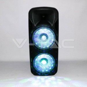 150W Колона С 1 Безжичен + 1 Жичен Микрофон RF Контрол  2*15inch 