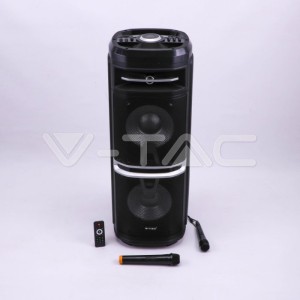 120W Колона С 1 Безжичен + 1 Жичен Микрофон RF Контрол  2*10inch 