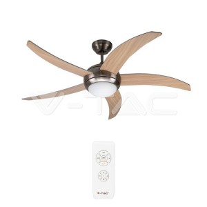 2*Е27 LED Тяло/Вентилатор Таван Дистанционно 5 Перки 60W AC Мотор