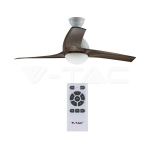 15W LED Тяло/Вентилатор Таван Дистанционно  3 в 1 3 Перки Кафяв 60W AC Мотор