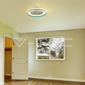 50W LED Тяло/Вентилатор Дистанционно 3в1 AC Мотор Син Ринг 