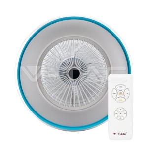 50W LED Тяло/Вентилатор Дистанционно 3в1 AC Мотор Син Ринг 