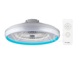 50W LED Тяло/Вентилатор Дистанционно 3в1 AC Мотор Син Ринг 