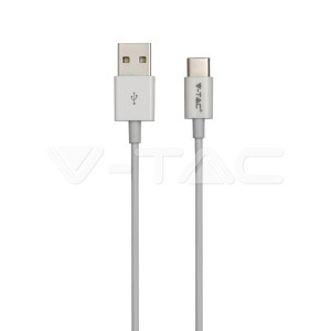 1 M Type C USB Кабел Бял - Silver Серия 