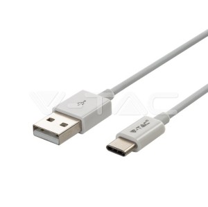1 M Type C USB Кабел Бял - Silver Серия 