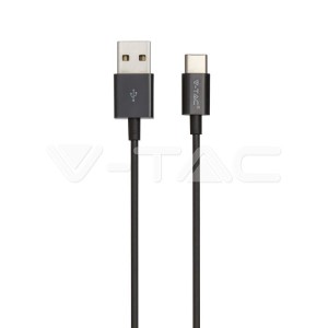 1 M Type C USB Кабел Черен - Silver Серия 