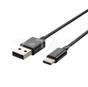 1 M Type C USB Кабел Черен - Silver Серия 