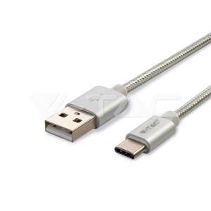 1 M Type C USB Кабел Сребрист - Platinum Серия