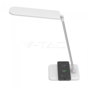 7W LED Настолна Лампа Wireless Charger 3in1 Бяла 