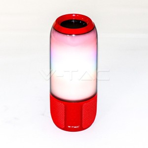 2*3W LED Лампа Колона USB + TF Слот Червена  