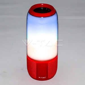 2*3W LED Лампа Колона USB + TF Слот Червена  
