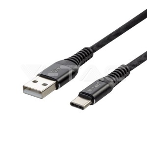 1 M Type C USB Кабел Черен - Diamond Серия 