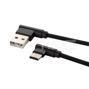 1 M Type C USB Кабел Черен - Diamond Серия 