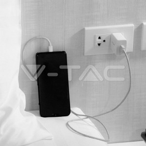 Зарядно 2.1А Micro USB Кабел Бяло