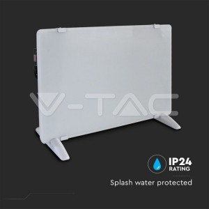 2000W Конвектор Стъкло Алуминиев Нагряващ Елемент Бяла IP24