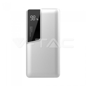 Външна Батерия 10K Mah Дисплей USB Type C Бяла 