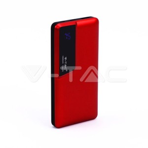 Външна Батерия 10K Mah Дисплей USB Type C Червена 