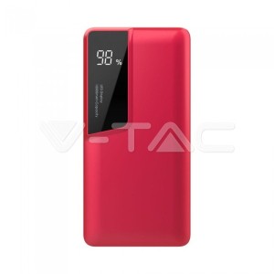 Външна Батерия 10K Mah Дисплей USB Type C Червена 
