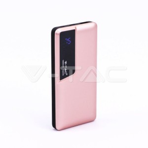 Външна Батерия 10K Mah Дисплей USB Type C Розова 