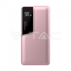 Външна Батерия 10K Mah Дисплей USB Type C Розова 