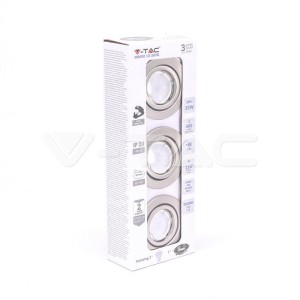 LED Крушка - 5W GU10 С Фасунга Сатен Никел 6400К 3бр/сет 