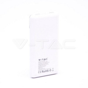 Външна Батерия Безжично Зареждане USB C+B 10К Mah Бяла 