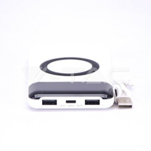 Външна Батерия Безжично Зареждане USB C+B 10К Mah Бяла 