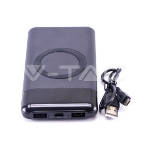 Външна Батерия Безжично Зареждане USB C+B 10К Mah Черна 