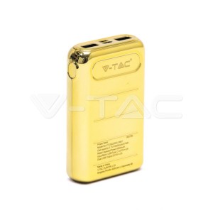 Външна Батерия Златна USB C+B 10K Mah Златна 
