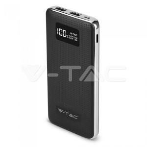 Външна Батерия 10К Mah С 2 USB + Дисплей Черна 