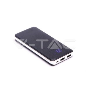 Външна Батерия 10К Mah С 2 USB + Дисплей Черна 