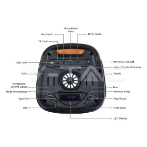 35W Колона С 1 Жичен Микрофон RF Контрол  2*6.5inch 