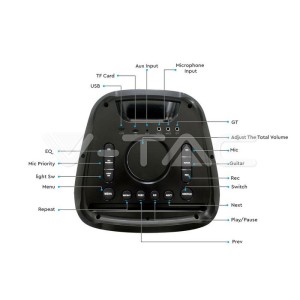 100W Колона С 1 Жичен Микрофон RF Контрол  2*10inch 