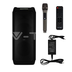 100W Колона С 1 Жичен Микрофон RF Контрол  2*10inch 