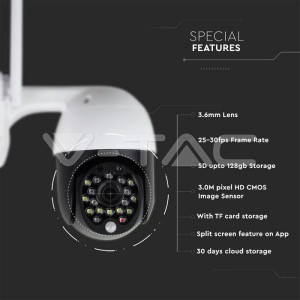 IP WIFI Куполна Камера P09-18 IP65 Въртяща 