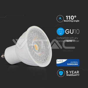 LED Крушка - SAMSUNG ЧИП 6.5W GU10 110° 3000K 