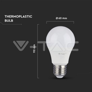 LED Крушка - 9W E27 A60 Термо Пластик 4000K 3Бр/Сет                            