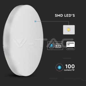 15W LED Плафон SAMSUNG CHIP Frameless Кръг 4000K  IP44 120LM/W