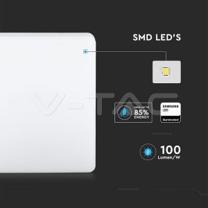 15W LED Плаофн SAMSUNG CHIP Frameless Квадрат 6400K  IP44 120LM/W