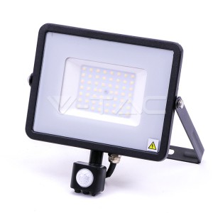 50W LED Прожектор Със Сензор  SAMSUNG ЧИП  Черно Тяло 6400К
