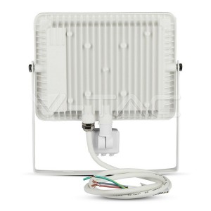 50W LED Прожектор Със Сензор  SAMSUNG ЧИП  Бяло Тяло 3000К