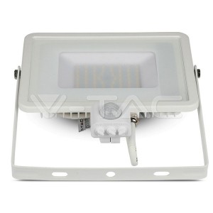 50W LED Прожектор Със Сензор  SAMSUNG ЧИП  Бяло Тяло 3000К
