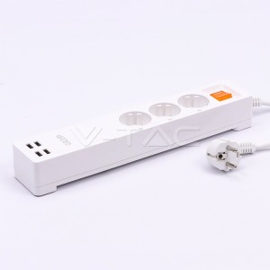 WIFI SMART Троен Разклонител + 4USB EU 