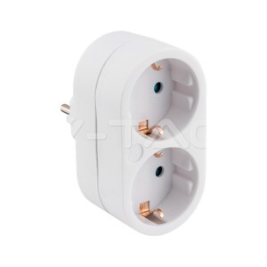 2 Щепсел Разклонител 10/16А 250V Бял
