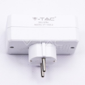 2 Щепсел Разклонител 2Х Мини 1Х 10/16А 250V Бял 