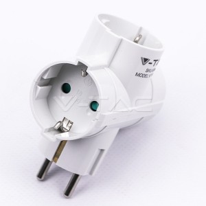 3 Щепсел Разклонител 10/16А 250V Странищен Бял 