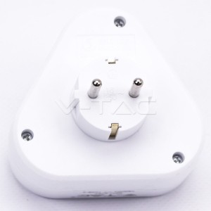 3 Щепсел Разклонител 10/16A 250V Триъгълник Бял 
